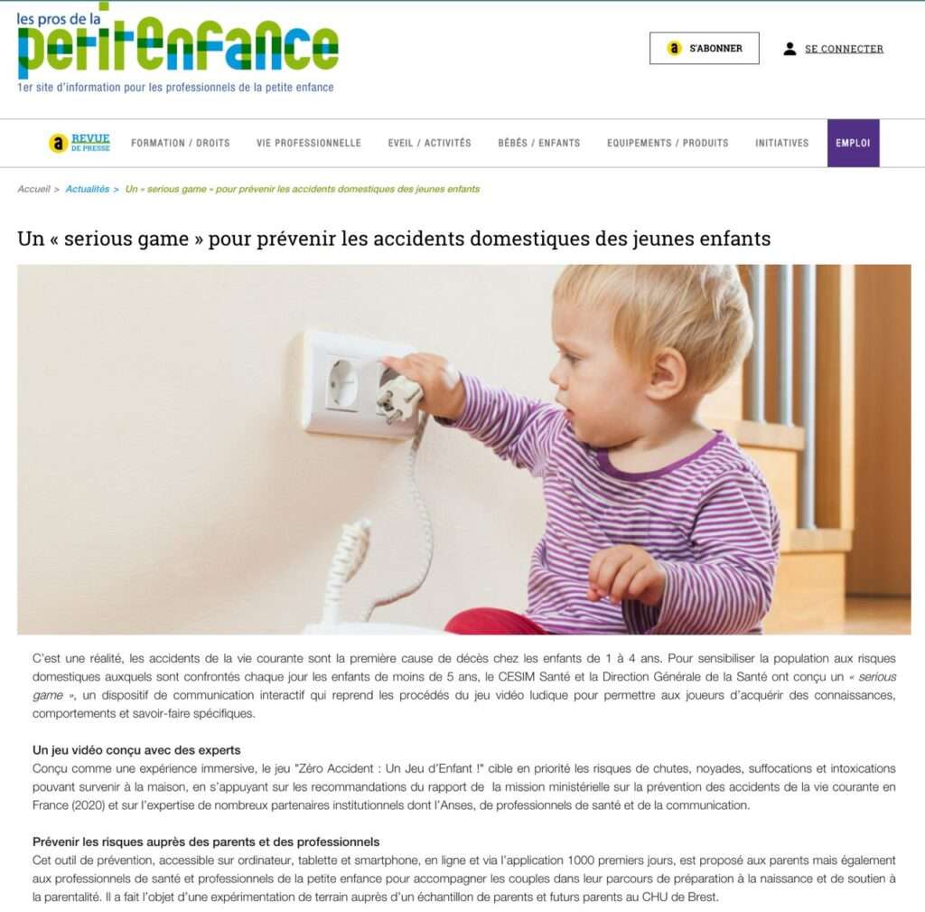 ARTICLE LES PRO DE LA PETITE ENFANCE